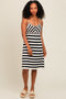 Ivory Crochet Striped Sleeveless Dress