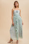 Lavender Multi Rosette Floral Maxi Dress