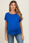 Royal Blue Knit Short Sleeve Maternity Top