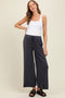 Charcoal Drawstring Wide Leg Maternity Pants