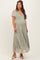 Light Olive Floral Chiffon V-Neck Maternity Maxi Dress