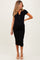 Black Ribbed Knit Maternity Midi Polo Dress