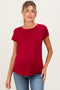 Burgundy Basic Short Sleeve Maternity Top