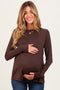 Brown Long Sleeve Maternity Top