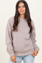 Mocha Fleece Crew Neck Relaxed Fit Sweatshirt
