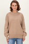 Light Mocha Wide Neck Drop Shoulder Sweater