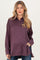 Burgundy Long Sleeve Oversized Satin Maternity Shirt