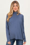 Navy Draped Oversized Turtleneck Dolman Sleeve Maternity Top