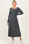 Olive Relaxed Fit Long Sleeve Basic Maternity Dress