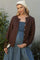 Brown Classic Crew Neck Maternity Button Cardigan