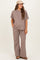 Mocha Curved Hem Tee Pants Maternity Lounge Set