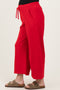 Red Ankle Wide Leg Maternity Lounge Pants