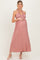 Mauve Halter Neck Side Slit Maternity Midi Dress