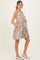 Multicolor Leaf Print Sleeveless Tiered Maternity Dress