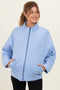 Sky Blue Oversized Quilted Maternity Jacket