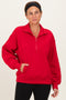 Red French Terry Quarter Zip Pullover