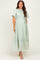 Sage Swiss Dot Flutter Sleeve Maternity Maxi Dress