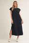Black Side Slit Midi Dress