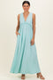 Mint Sleeveless Deep V-Neck Maxi Dress