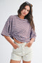 Violet Oversized Striped Boyfriend Tee