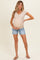 Light Blue Side Slit Maternity Denim Shorts