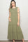 Olive Smocked Sleeveless Tiered Maxi Dress