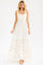 Ivory Floral Tiered Shoulder Tie Maxi Dress