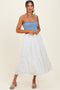 Blue Striped Knit Top Tiered Midi Dress