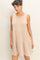 Dark Taupe Sleeveless Crewneck Tiered Mini Dress