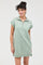 Sage Green Half Zip Up Mock Neck Mini Dress