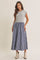 Heather Grey/ Navy Plaid Cap Sleeve Midi Dress