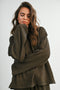 Olive Striped Long Sleeve Crewneck Shirt