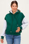 Hunter Green Colorblock Maternity Pullover Hoodie