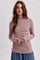 Mauve Striped Rolled Neck Top
