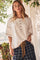 White Slub Knit Oversized Button Up Top