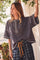 Brown Slub Knit Oversized Button Up Top