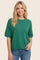 Green Basic Short Sleeve Sweater Top