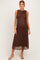 Dark Brown Lace Ruched Maternity Midi Tank Dress