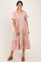 Light Pink Floral Tiered Midi Dress