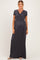 PinkBlush Charcoal Draped Maternity/Nursing Maxi Dress