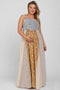 Washed Denim Mixed Floral Overall Maternity Plus Maxi Dress