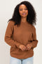 Deep Camel Knit Pullover Sweater