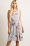 Light Grey Floral Sleeveless Dress
