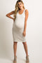 PinkBlush Beige Sleeveless Ruched Fitted Maternity Dress