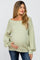 Light Olive Boat Neck Bubble Sleeve Maternity Sweater