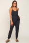 Charcoal Grey Sash Tie Jumpsuit