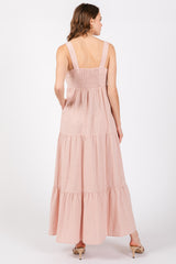 Light Pink Tiered Maxi Dress
