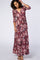 PinkBlush Mauve Abstract Floral Sash Tie Nursing Maxi Dress