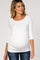 PinkBlush White Basic Ruched Fitted Maternity Top