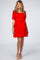 Red Smocked Maternity Dress